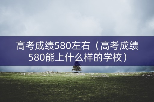 高考成绩580左右（高考成绩580能上什么样的学校）