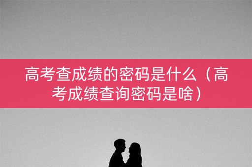 高考查成绩的密码是什么（高考成绩查询密码是啥）