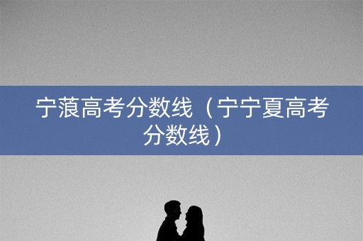 宁蒗高考分数线（宁宁夏高考分数线）