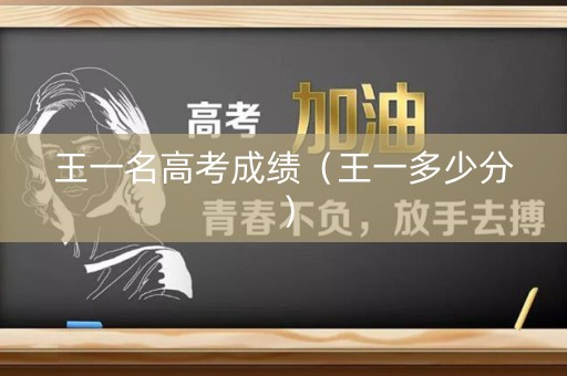 王一名高考成绩（王一多少分）