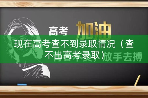现在高考查不到录取情况（查不出高考录取）