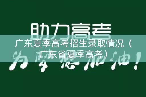 广东夏季高考招生录取情况（广东省夏季高考）