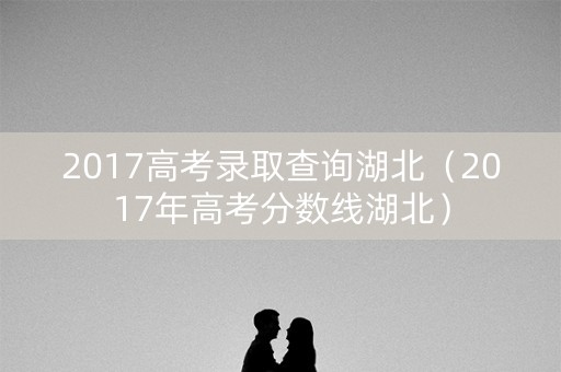 2017高考录取查询湖北（2017年高考分数线湖北）