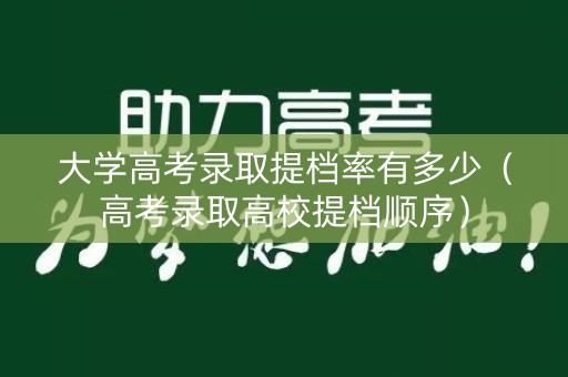 大学高考录取提档率有多少（高考录取高校提档顺序）