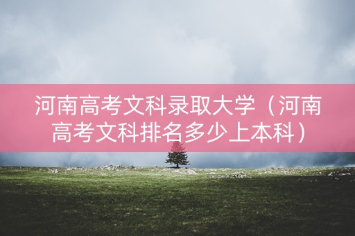 河南高考文科录取大学（河南高考文科排名多少上本科）