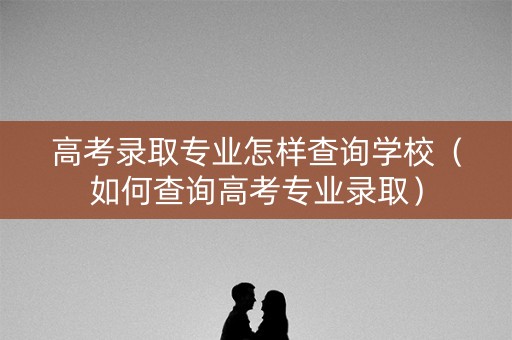 高考录取专业怎样查询学校（如何查询高考专业录取）
