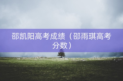 邵凯阳高考成绩（邵雨琪高考分数）