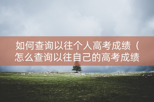 如何查询以往个人高考成绩(怎么查询以往自己的高考成绩) 如何查询以往个人高考成绩(怎么查询以往自己的高考成绩)