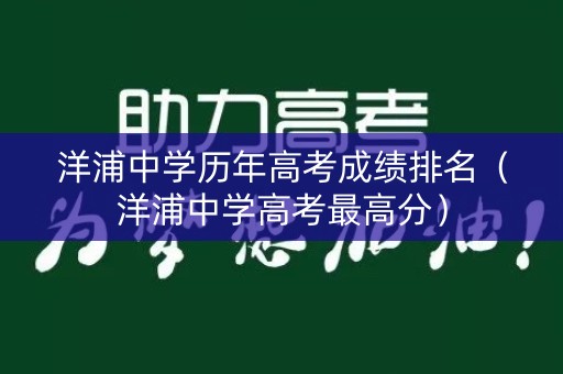 洋浦中学历年高考成绩排名（洋浦中学高考最高分）