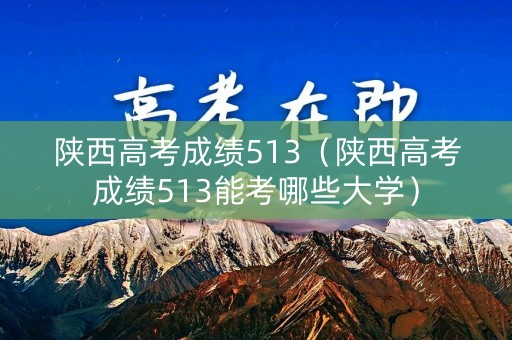 陕西高考成绩513（陕西高考成绩513能考哪些大学）