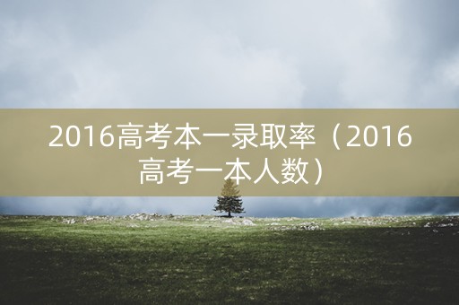 2016高考本一录取率（2016高考一本人数）