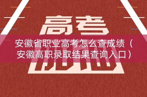 安徽省职业高考怎么查成绩(安徽高职录取结果查询入口) 安徽省职业高考怎么查成绩(安徽高职录取结果查询入口)