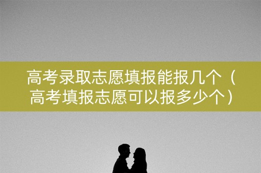 高考录取志愿填报能报几个(高考填报志愿可以报多少个) 高考录取志愿填报能报几个(高考填报志愿可以报多少个)