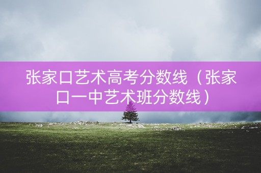 张家口艺术高考分数线（张家口一中艺术班分数线）