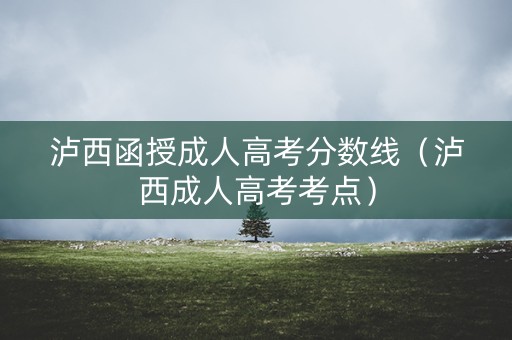泸西函授成人高考分数线（泸西成人高考考点）