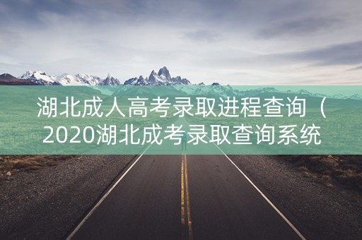湖北成人高考录取进程查询（2020湖北成考录取查询系统入口）