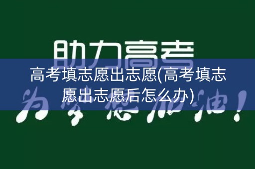 高考填志愿出志愿(高考填志愿出志愿后怎么办)