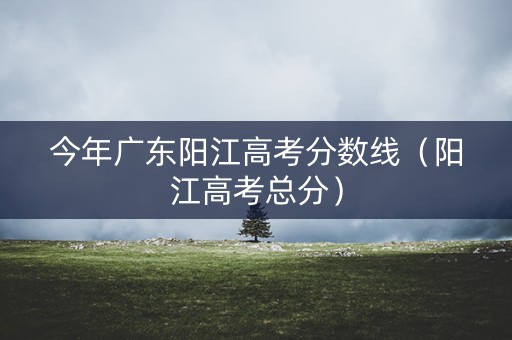今年广东阳江高考分数线（阳江高考总分）