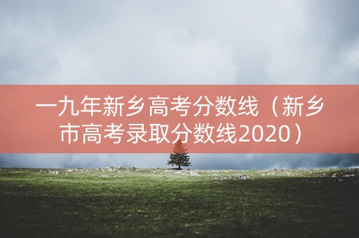 一九年新乡高考分数线（新乡市高考录取分数线2020）