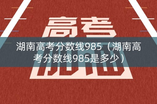 湖南高考分数线985（湖南高考分数线985是多少）