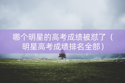 哪个明星的高考成绩被怼了（明星高考成绩排名全部）