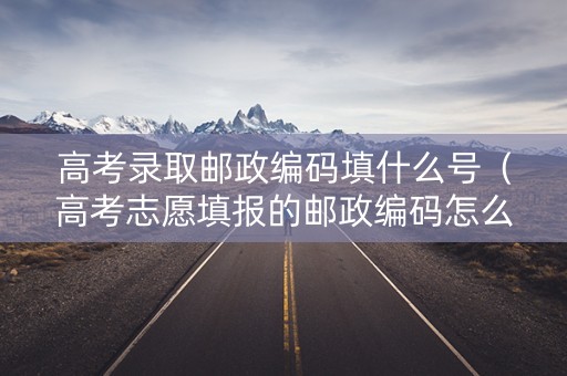 高考录取邮政编码填什么号（高考志愿填报的邮政编码怎么填）