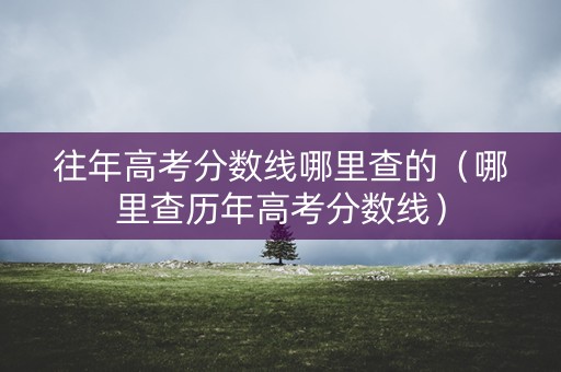 往年高考分数线哪里查的(哪里查历年高考分数线) 往年高考分数线哪里查的(哪里查历年高考分数线)