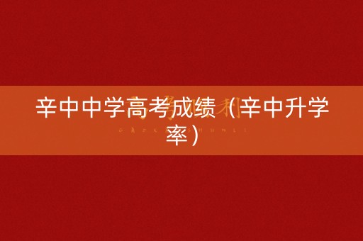 辛中中学高考成绩(辛中升学率) 辛中中学高考成绩(辛中升学率)
