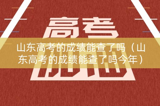 山东高考的成绩能查了吗（山东高考的成绩能查了吗今年）