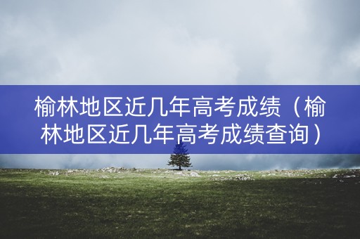 榆林地区近几年高考成绩（榆林地区近几年高考成绩查询）