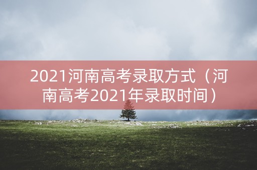 2021河南高考录取方式（河南高考2021年录取时间）