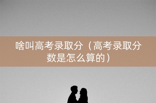 啥叫高考录取分（高考录取分数是怎么算的）
