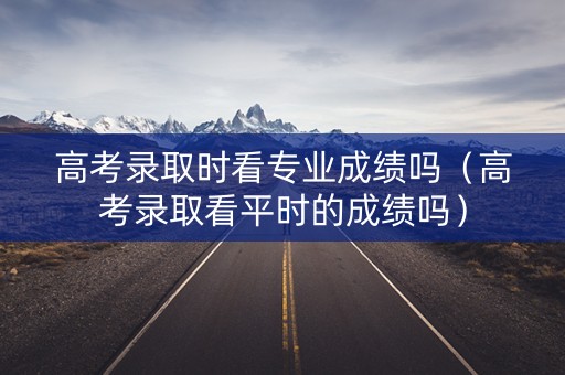 高考录取时看专业成绩吗（高考录取看平时的成绩吗）