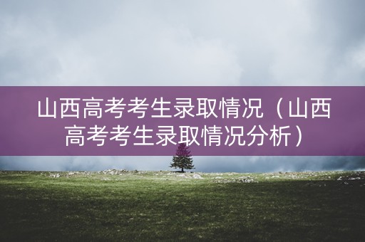 山西高考考生录取情况（山西高考考生录取情况分析）