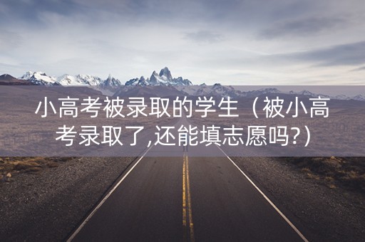 小高考被录取的学生（被小高考录取了,还能填志愿吗?）