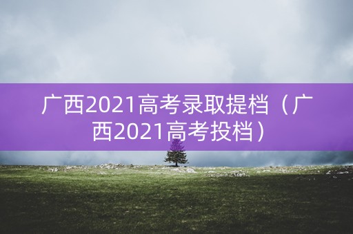 广西2021高考录取提档（广西2021高考投档）
