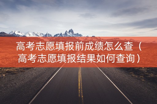 高考志愿填报前成绩怎么查（高考志愿填报结果如何查询）