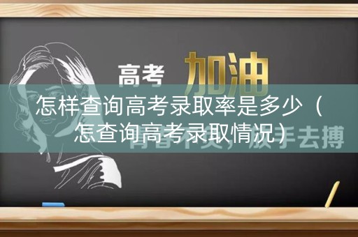 怎样查询高考录取率是多少（怎查询高考录取情况）