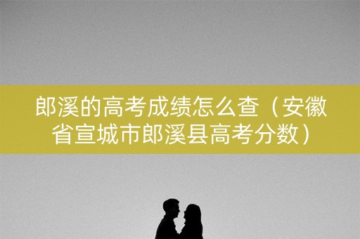 郎溪的高考成绩怎么查（安徽省宣城市郎溪县高考分数）
