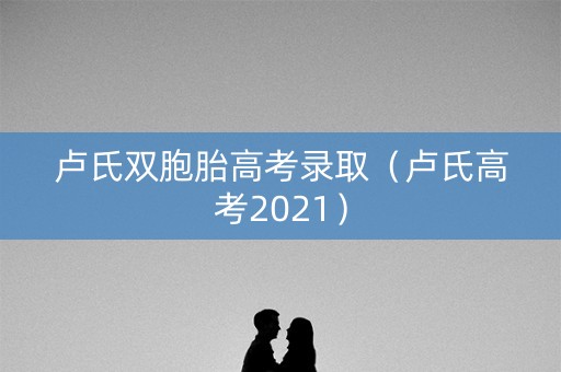 卢氏双胞胎高考录取（卢氏高考2021）