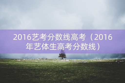 2016艺考分数线高考（2016年艺体生高考分数线）