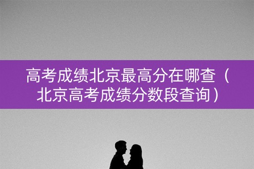 高考成绩北京最高分在哪查（北京高考成绩分数段查询）