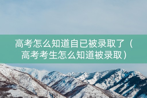 高考怎么知道自已被录取了（高考考生怎么知道被录取）