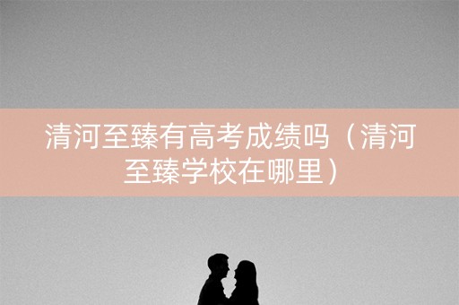 清河至臻有高考成绩吗（清河至臻学校在哪里）