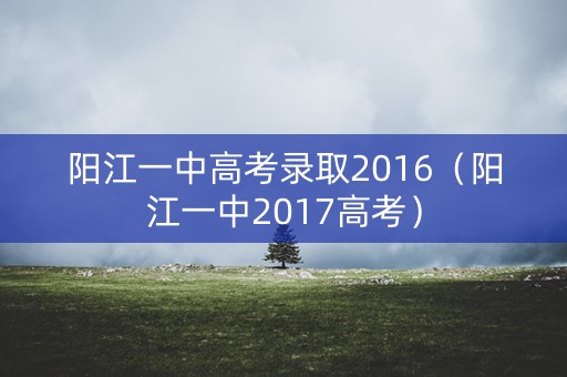 阳江一中高考录取2016（阳江一中2017高考）