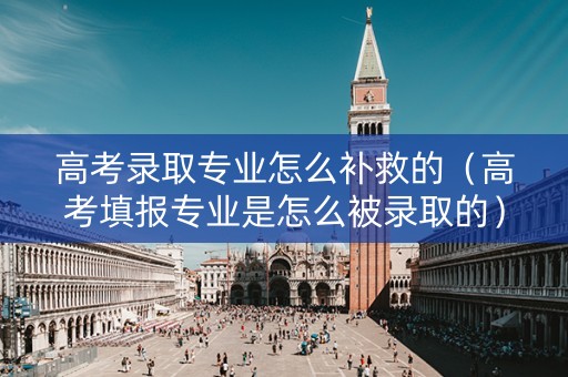 高考录取专业怎么补救的（高考填报专业是怎么被录取的）