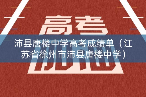 沛县唐楼中学高考成绩单（江苏省徐州市沛县唐楼中学）
