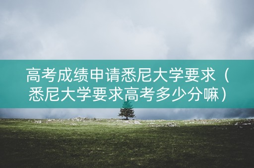 高考成绩申请悉尼大学要求（悉尼大学要求高考多少分嘛）