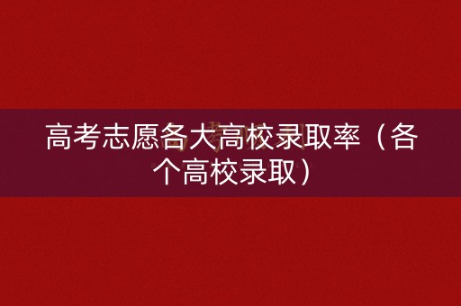 高考志愿各大高校录取率（各个高校录取）