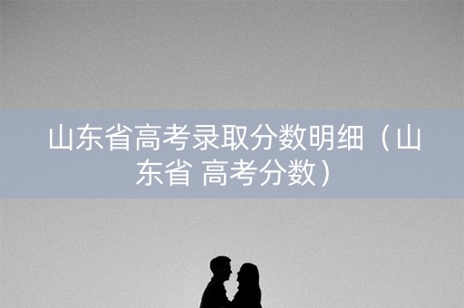 山东省高考录取分数明细（山东省 高考分数）